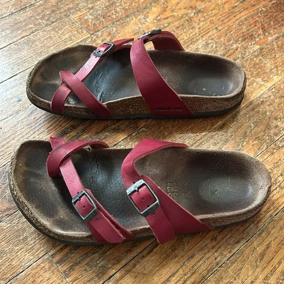 Red Birkenstocks size 8 - Picture 3 of 10